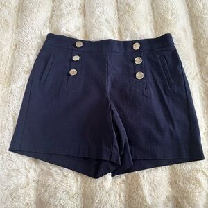 Navy Button-Detail Women's Shorts